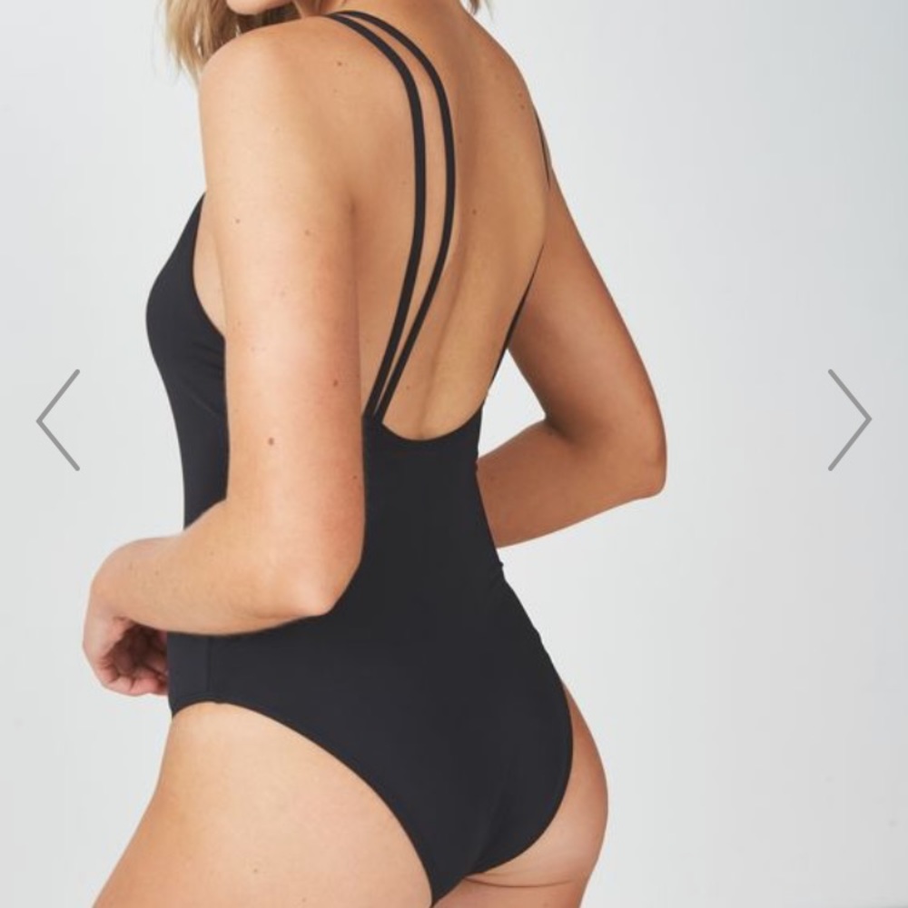 Double strap one piece cheeky bikini